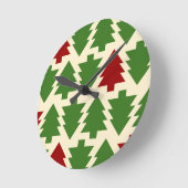 Weihnachtsbaumen Urlaubsmuster Runde Wanduhr (Winkel)