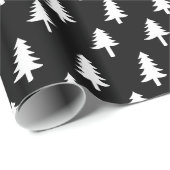Weihnachtsbaumen | Urlaubspapier schwarz Geschenkpapier (Rolleneckpunkt)