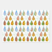 Weihnachtsbaumen Wasserfarbe Geschenkpapier Set (Vorderseite)