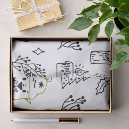 Weihnachtsbaumen Weihnachtsbären Weiße Weihnachtsf Seidenpapier (Geschenk)