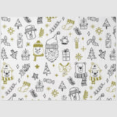 Weihnachtsbaumen Weihnachtsbären Weiße Weihnachtsf Seidenpapier (Vorderseite)