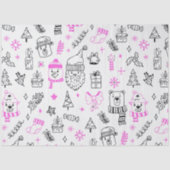 Weihnachtsbaumen Weihnachtsbären Weiße Weihnachtsf Seidenpapier (Vorderseite)