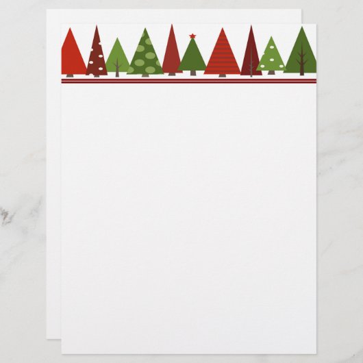 Weihnachtsbaumen Weihnachtsbrief (Vorne/Hinten)