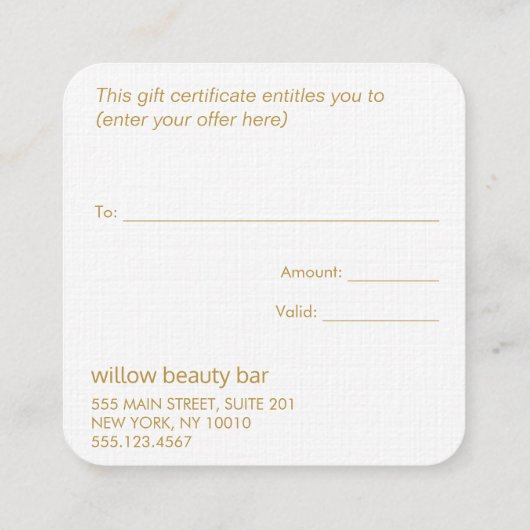 Weihnachtsbaumen Weihnachtsgeschenkgutschein Rabattkarte (Rückseite)