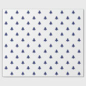 Weihnachtsbaumen weiß und blau minimalistisch einf geschenkpapier (Flach)