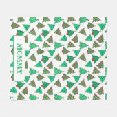 Weihnachtsbaumen | Weiße und grüne Mama Fleecedecke (Vorderseite (Horizontal))