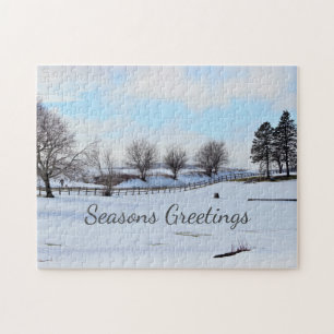 Weihnachtsbaumen Winterszene Jigsaw Puzzle