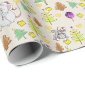Weihnachtsbaumen Wrapping Papier Maus Beige Käse Geschenkpapier (Rolleneckpunkt)