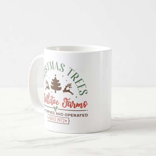 Weihnachtsbaumen-Zeichen Kaffeetasse (Vorderseite Links)