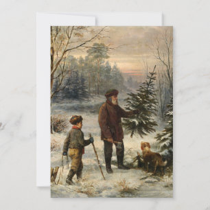 Weihnachtsbaumernte Vintage viktorianische Ära Feiertagskarte