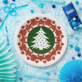 Weihnachtsbaumessen in Rot und Grün Pappteller (Party)