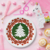 Weihnachtsbaumessen in Rot und Grün Pappteller (Party)
