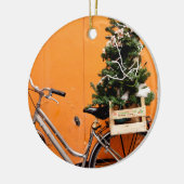 Weihnachtsbaumfahrrad Keramikornament (Links)