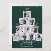 Weihnachtsbaumfamilie Foto Collage Feiertagskarte (Vorderseite)