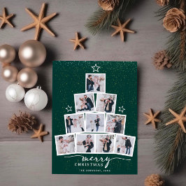 Weihnachtsbaumfamilie Foto Collage Feiertagspostkarte