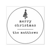 Weihnachtsbaumfamilie Minimalistische Schreibmasch Permastempel (Design)