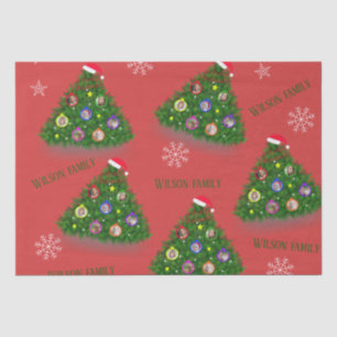 Weihnachtsbaumfamilie Seidenpapier
