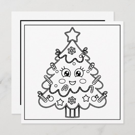 Weihnachtsbaumfarbe Feiertagskarte (Vorne/Hinten)