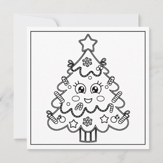 Weihnachtsbaumfarbe Feiertagskarte (Vorderseite)