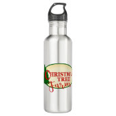 Weihnachtsbaumfarm Edelstahlflasche (Vorderseite)