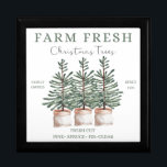 Weihnachtsbaumfarm Erinnerungskiste<br><div class="desc">Eine rustikale Weihnachtsbaumfarm Aquarellzeichen Geschenkboxen.</div>