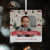 Weihnachtsbaumfarm Foto Keramik Ornament Aus Metall