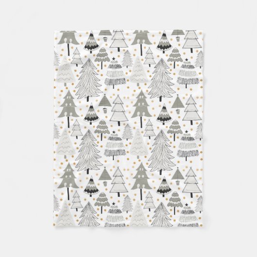 WeihnachtsBaumfarm, Goldpunktakzente Fleecedecke (Vorderseite)