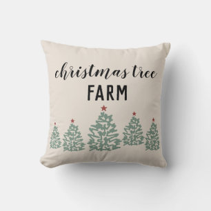 Weihnachtsbaumfarm Illustration Holiday Kissen
