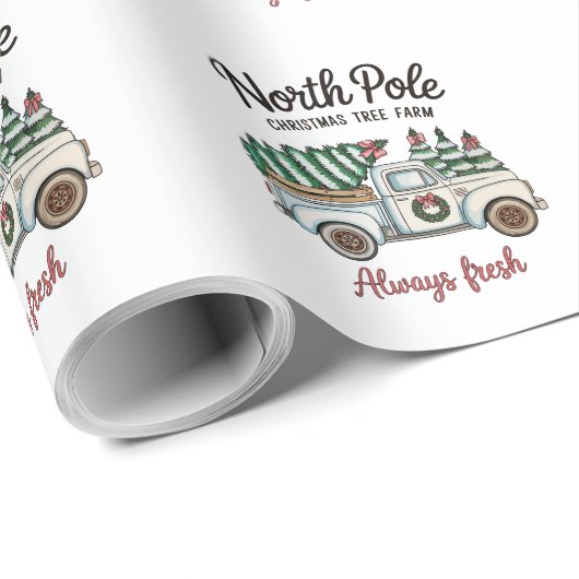 Weihnachtsbaumfarm North Pole Fresh LKW Geschenkpapier (Rolleneckpunkt)