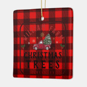 Weihnachtsbaumfarm Pine Trees Bauernstil Keramikornament (Links)