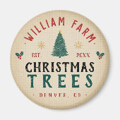 Weihnachtsbaumfarm Pine Trees Bauernstil Magnet (Vorne)