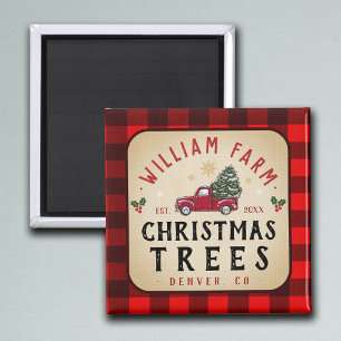 Weihnachtsbaumfarm Pine Trees Bauernstil Magnet