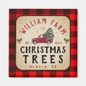 Weihnachtsbaumfarm Pine Trees Bauernstil Magnet (Vorne)