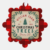 Weihnachtsbaumfarm Pine Trees Bauernstil Ornament Karte (Vorderseite)