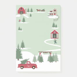 Weihnachtsbaumfarm Red Truck Post-it Klebezettel