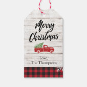 Weihnachtsbaumfarm Red Truck Weihnachtsgeschenk Ta Geschenkanhänger (Vorderseite)