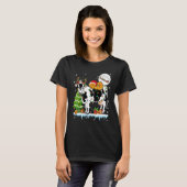 Weihnachtsbaumfarm Santa Cat Ridding Rentierfarm T-Shirt (Vorne ganz)