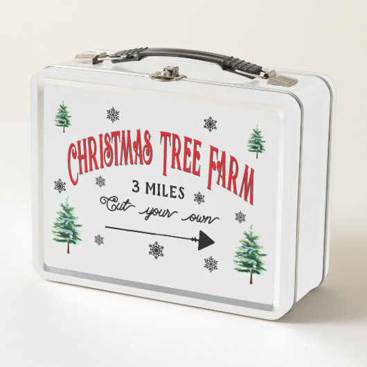 Weihnachtsbaumfarm Tin Lunch Box (Vorderseite)