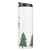 Weihnachtsbaumfarm Vintag Retro Pink Van Thermosbecher (Nach rechts gedreht)