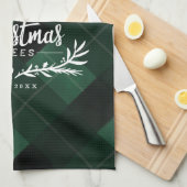 Weihnachtsbaumfarm Vintag Truck Green Kariert Geschirrtuch (Viertel Falte)