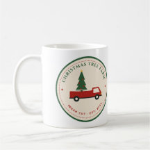 Weihnachtsbaumfarm Vintage-Roter-Lieferwagen-Kaffe