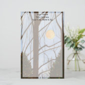 Weihnachtsbaumfarm Vollmond Briefpapier (Stehend Vorderseite)