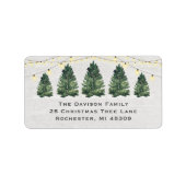 Weihnachtsbaumfarm Watercolor Rücksendeadresse Adressaufkleber (Vorne)