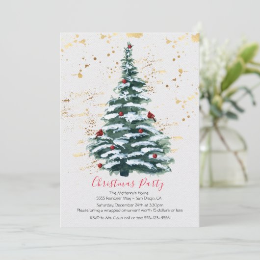 Weihnachtsbaumfeier Einladung (Stehend Vorderseite)