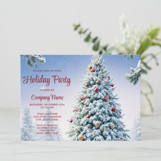 Weihnachtsbaumfeier Einladung (Stehend Vorderseite)