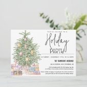 Weihnachtsbaumfeier Einladung mit Geschenken (Stehend Vorderseite)