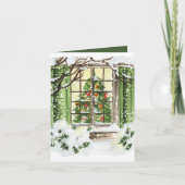 Weihnachtsbaumfenster hinzufügen feiertagskarte (Vorderseite)