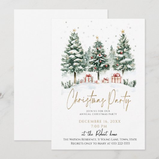 Weihnachtsbaumfest Einladung (Vorne/Hinten)