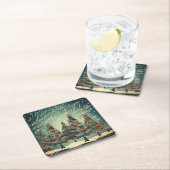 Weihnachtsbaumfest Rechteckiger Pappuntersetzer (Vor Ort)