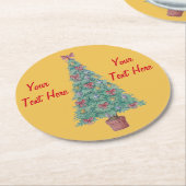 Weihnachtsbaumfest Runder Pappuntersetzer (Angewinkelt)